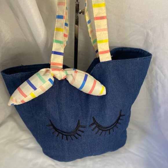 Vintage Eyelash Demin Purse /Handbag - Picture 1 of 6